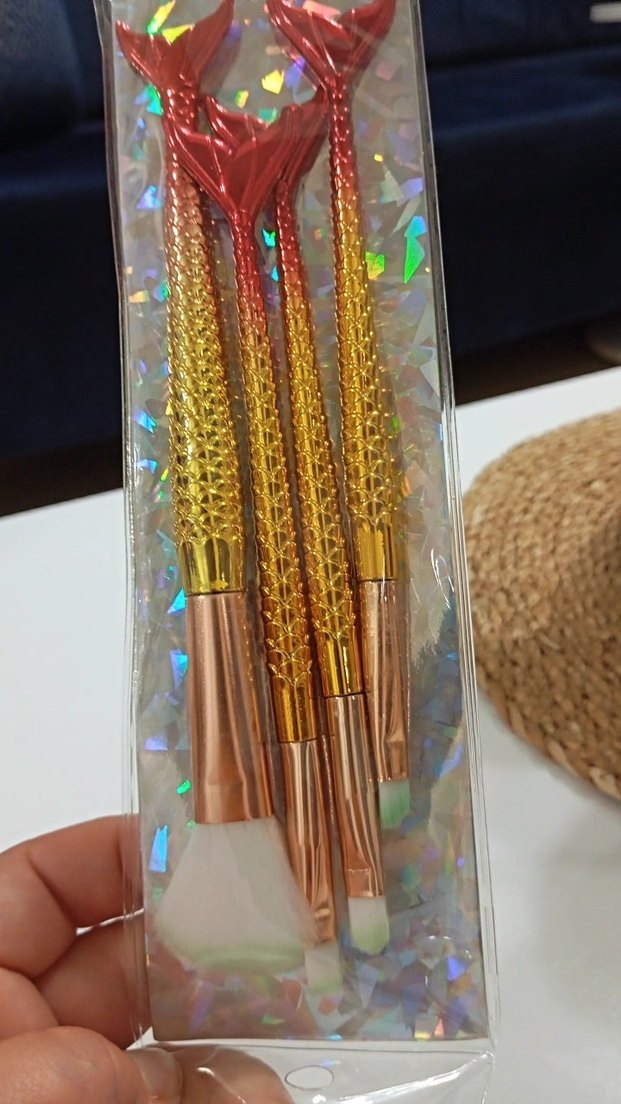 Renkli Denizkızı Makyaj Fırçası Seti - Görsel 2