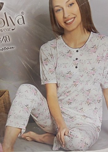 Diğer Kadın Kısa Kollu Desenli Mini Pijama Takımı