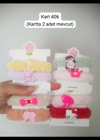 Çocuklar için Pastel Renkli Baskılı Cırt Cırtlı Saç Tokaları