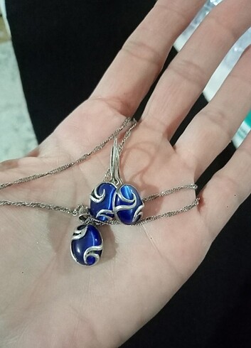 Accessorize 925 ayar gümüş kolye küpe seti