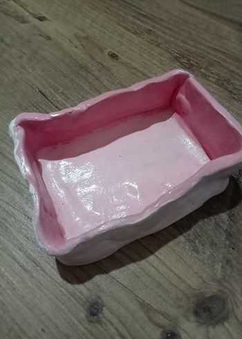 Beden pembe Renk el yapımı seramik takı tabağı