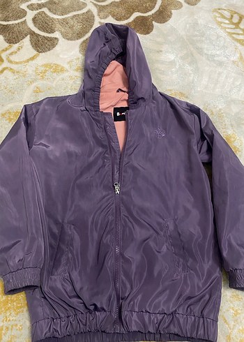 Mor Kapüşonlu Genç kız Ceket - Görsel 2