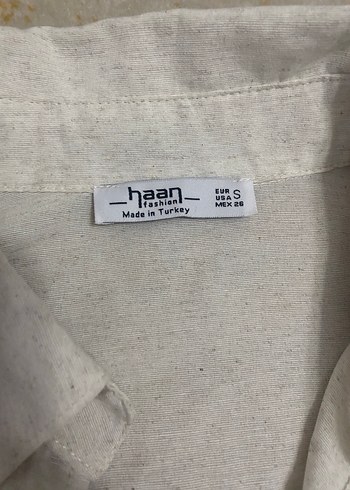 Düğmeli Keten Mini Gömlek - Görsel 3