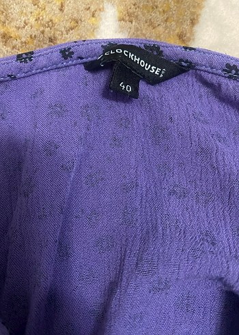 Mor Kısa Kollu Bohem Rahat Elbise - Görsel 3