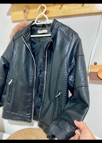 Siyah Deri Biker Ceket - Görsel 2