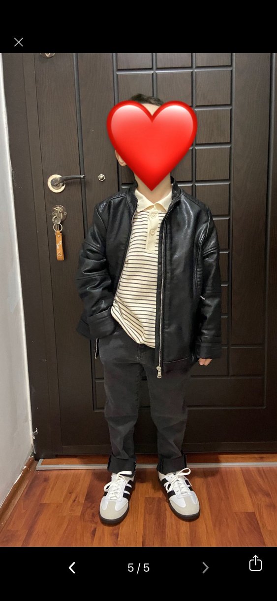 Siyah Deri Biker Ceket - Görsel 5