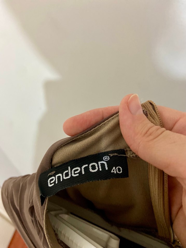 Vizon renk Pileli Uzun Kollu Şifon Kadın Elbise - Görsel 5