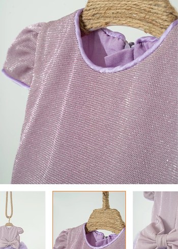 Mor Pastel Nakışlı Çocuk tütü elbise - Görsel 4