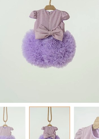 Mor Pastel Nakışlı Çocuk tütü elbise - Görsel 3