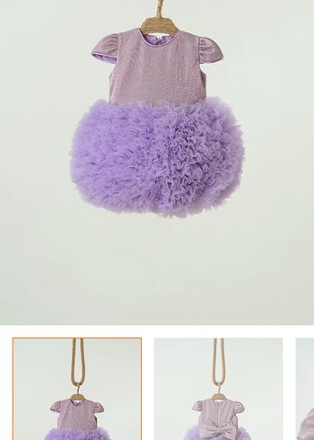 Mor Pastel Nakışlı Çocuk tütü elbise - Görsel 2