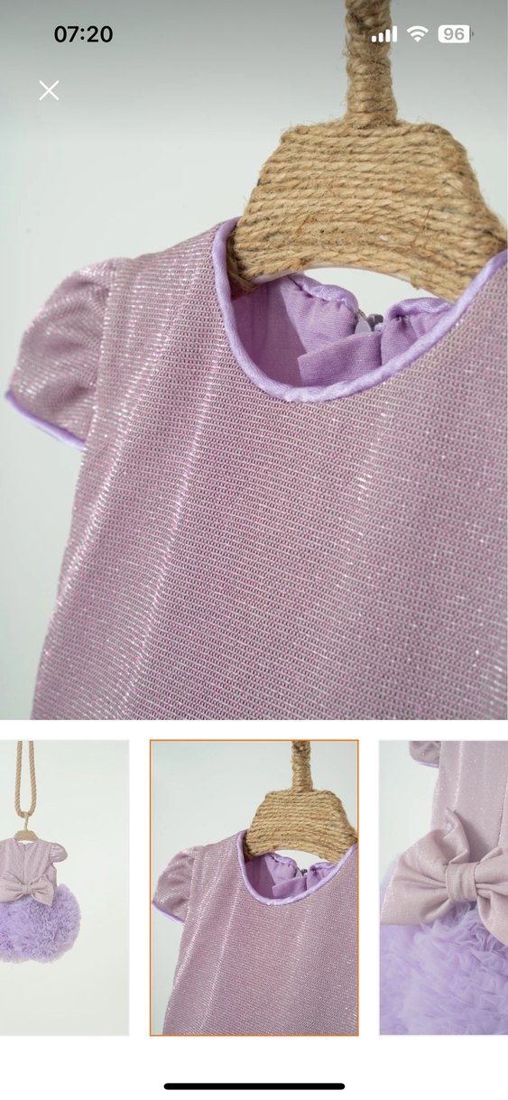 Mor Pastel Nakışlı Çocuk tütü elbise - Görsel 4