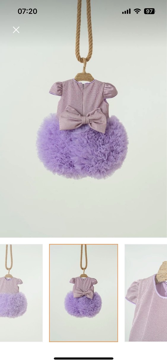 Mor Pastel Nakışlı Çocuk tütü elbise - Görsel 3