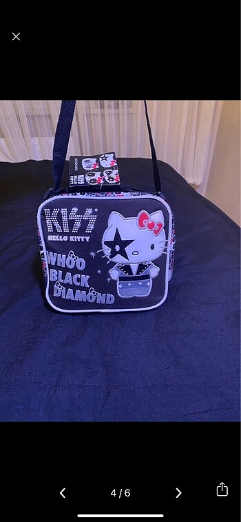 Beden siyah Renk Hello kitty x KISS çanta
