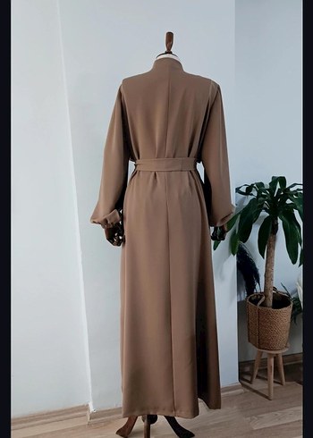 Diğer Diger Bej Uzun Kollu Kemerli Elbise ferace
