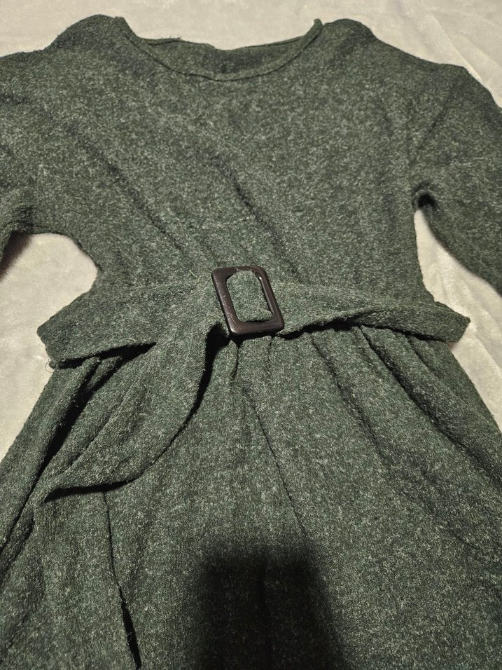 Kadın Kemerli Yün Elbise - Görsel 3