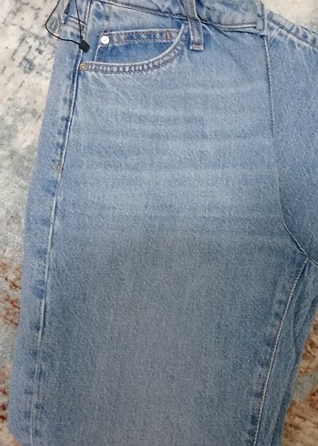 Kadın Mavi Denim mom Jean