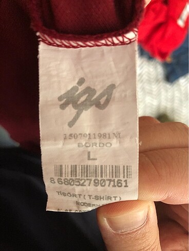 l Beden bordo Renk T-Shirt