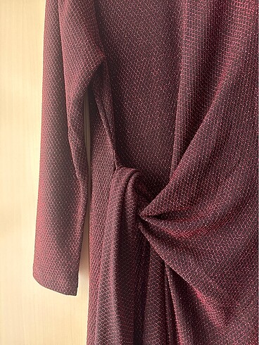 s Beden BORDO SİMLİ ABİYE ELBİSE