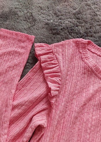 Pembe Uzun Kollu Düğmeli Bluz - Görsel 2