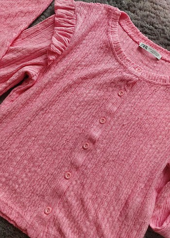 Pembe Uzun Kollu Düğmeli Bluz - Görsel 4