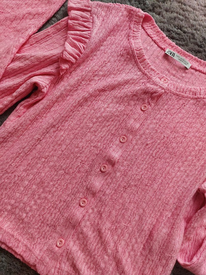 Pembe Uzun Kollu Düğmeli Bluz - Görsel 4