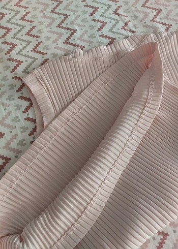 Toz Pembe Kolsuz Bluz - Görsel 3