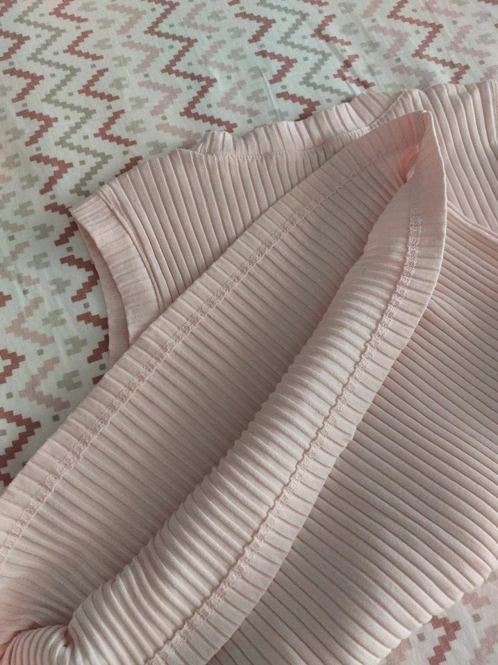 Toz Pembe Kolsuz Bluz - Görsel 3