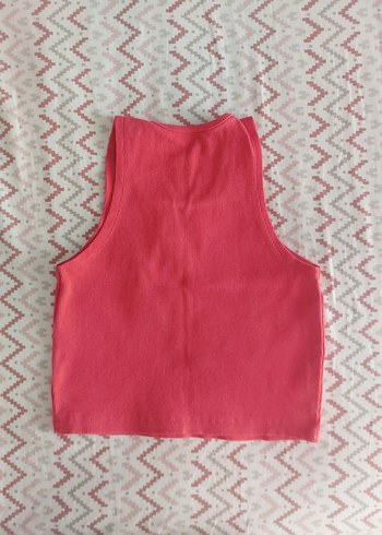 Diğer Koyu Pembe Kolsuz Uzun Crop