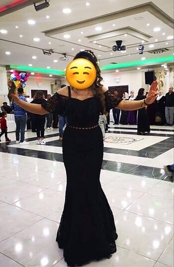 Abiye elbise güpürlü