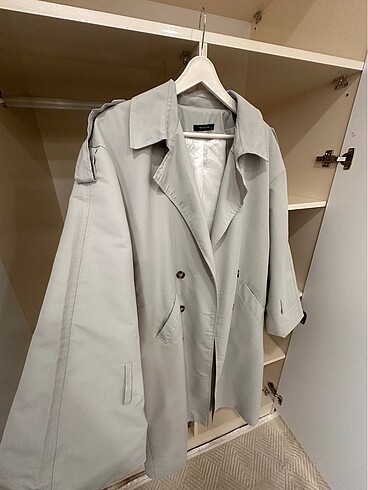 Trendyol & Milla Trendyol trençkot oversize gri renk