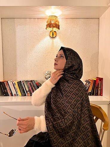 Fendi ithal vual twill ipek şal