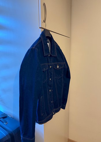 Erkek Lacivert Düğmeli Denim Ceket - Görsel 3