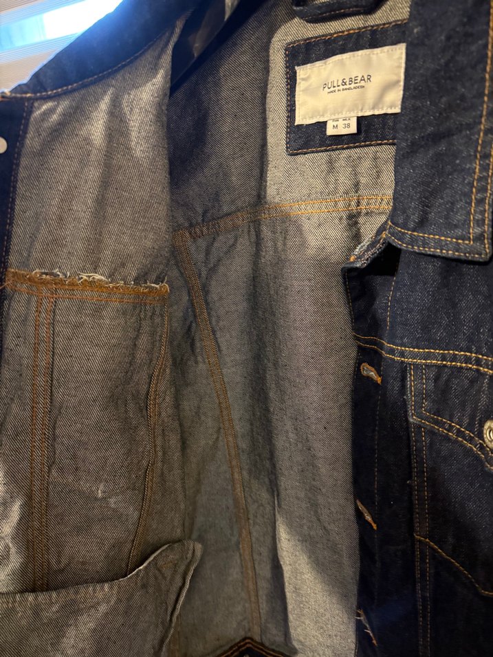 Erkek Lacivert Düğmeli Denim Ceket - Görsel 4