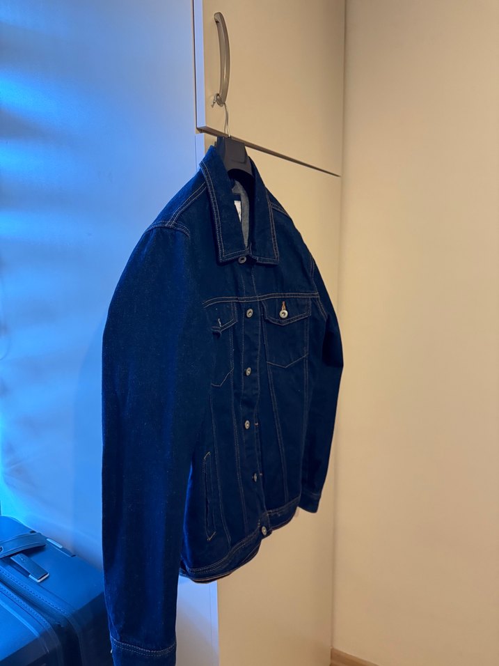 Erkek Lacivert Düğmeli Denim Ceket - Görsel 3