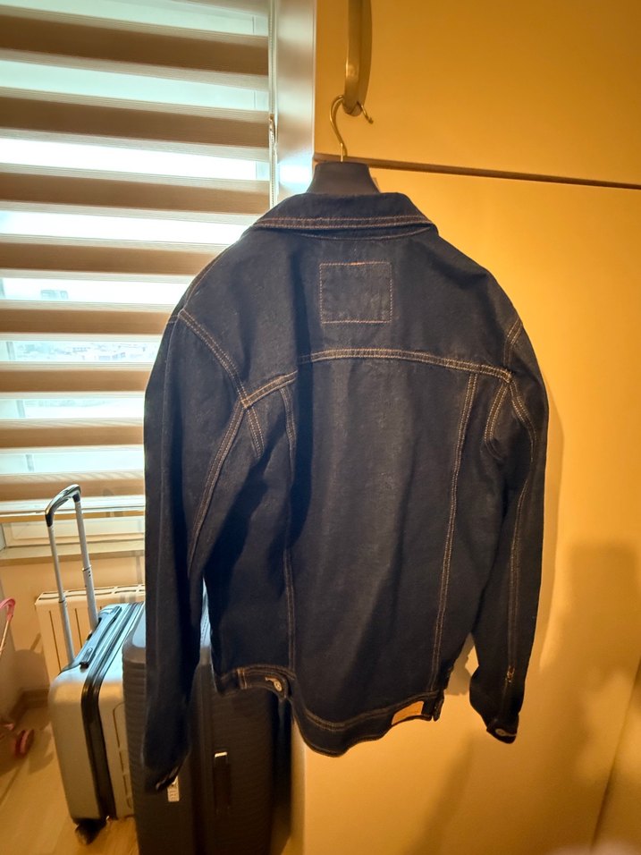 Erkek Lacivert Düğmeli Denim Ceket - Görsel 5