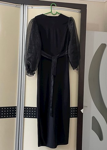 Siyah Uzun Kollu Gotik Elbise - Görsel 2