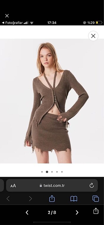Twist eskitme efektli cutout triko