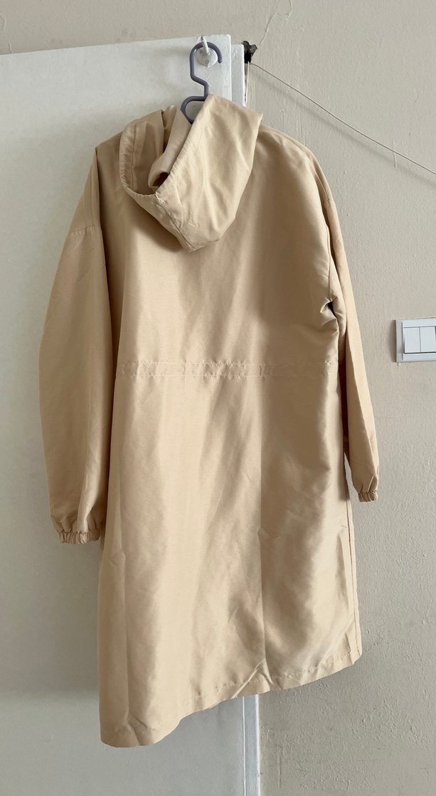 Bej Midi Kadın Yağmurluk - Görsel 2