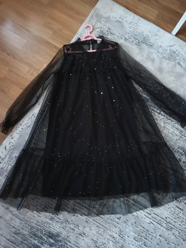 Kız Çocuk Siyah Tüllü Elbise - Görsel 5