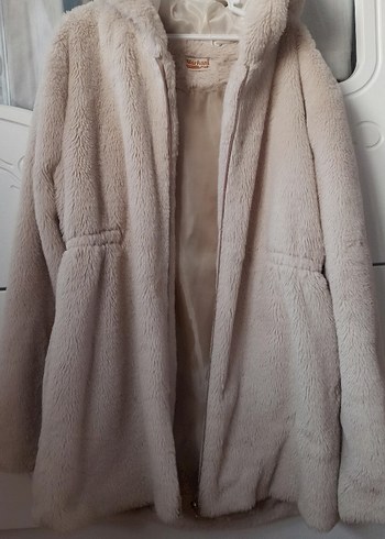 Kız Çocuk Peluş Kapüşonlu Ceket - Görsel 2