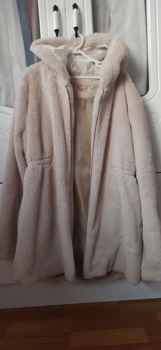 Kız Çocuk Peluş Kapüşonlu Ceket - Görsel 2