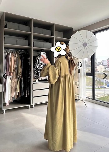 Kadın Haki Uzun Salaş Elbise &Ferace - Görsel 8