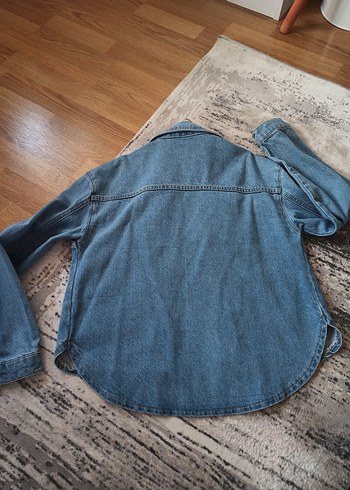 Düğmeli Mavi Kiz Çocuk Denim Ceket - Görsel 3