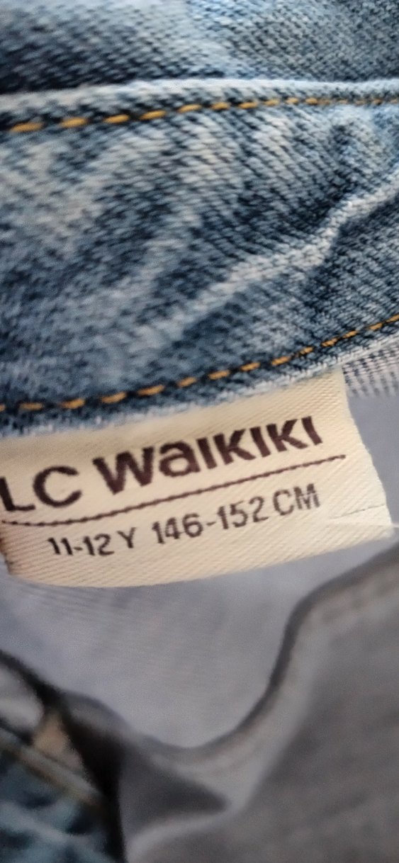 Düğmeli Mavi Kiz Çocuk Denim Ceket - Görsel 4