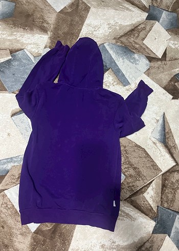 Mor Kapüşonlu Fermuarlı Kadın Sweatshirt - Görsel 2