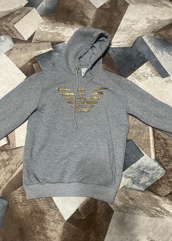 Erkek Gri Kapüşonlu Fermuarlı Sweatshirt - Görsel 2