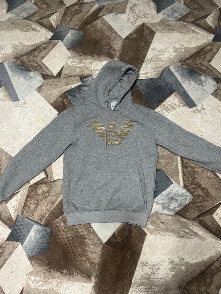 Erkek Gri Kapüşonlu Fermuarlı Sweatshirt - Görsel 4