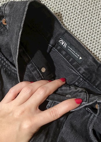 Zara Gri ZARA Bol Kesim Kot Pantolon