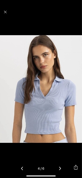 m Beden mavi Renk Zara Crop Bluz