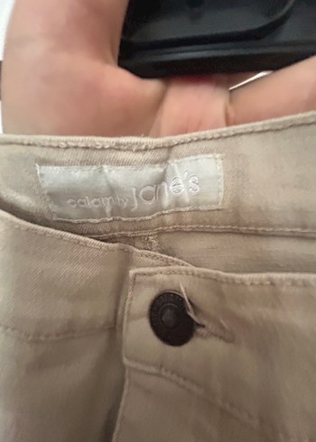 Diğer Vintage Bej Midi Kadın Keten Pantolon